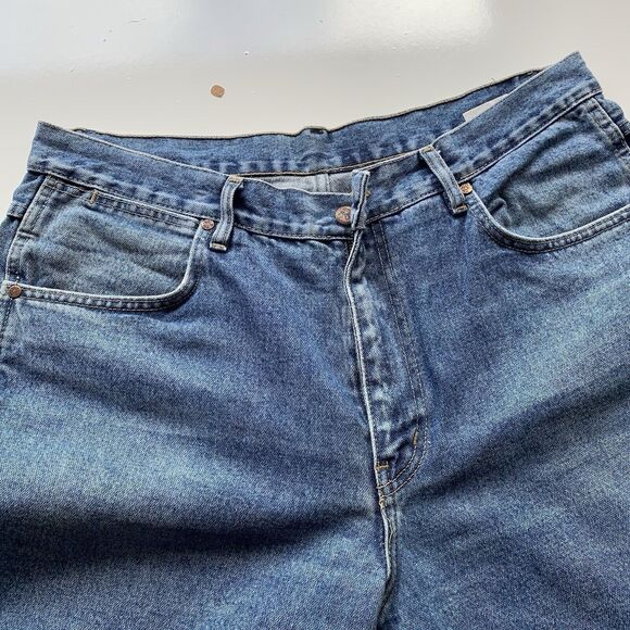 VINTAGE Wrangler 38x34 Blue Jeans Old School Quality Denim Stone Wash Work - Picture 4 of 9